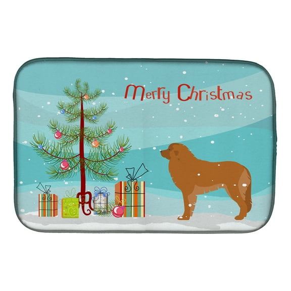 Leonberger Merry Christmas Tree Dish Drying Mat