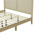thumbnail image 3 of Boho Solid Wood Platform California King Bed with Rattan Cane Headboard, Silent Slats, Natural, 3 of 9