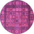 thumbnail image 1 of Ahgly Company Indoor Round Abstract Pink Modern Area Rugs, 3' Round, 1 of 4