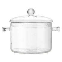 Glass Saucepan with Cover, Glass Cooking Pot - Heat Resistant Borosilicate Glass Cookware Stovetop Pot for Pasta, Noodle, Soup, Milk, Clear Simmer Pot with Lid for Home Fragrance