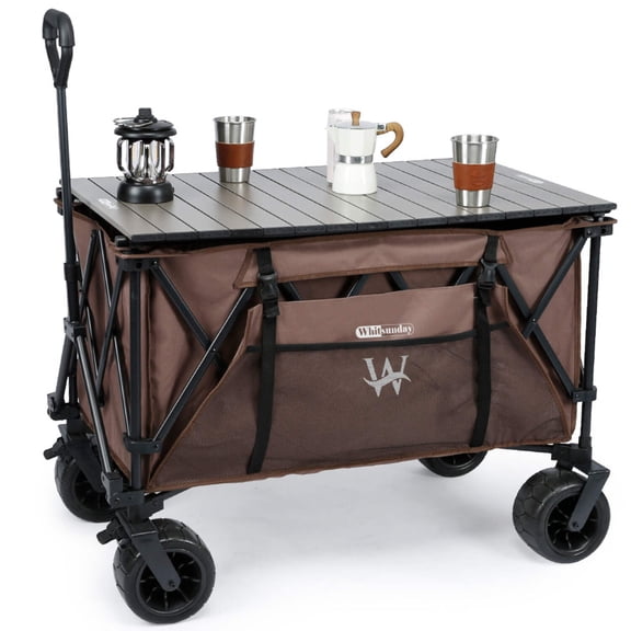 Whitsunday Moko Large Folding Wagon Cart with Aluminum Table Plate