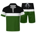 thumbnail image 5 of Cathalem Men 2 Piece Short Sets Outfits Men’s Shorts Set | Short Pants & Short Sleeve T-Shirt(Green,XXXXL), 5 of 5