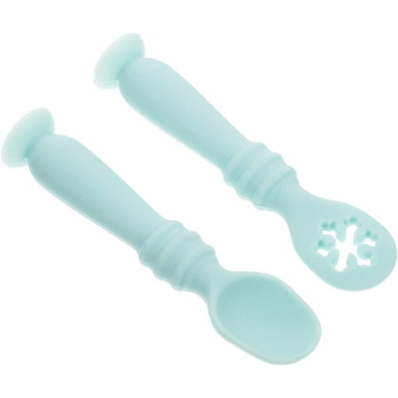 

Egebert Self Feeding Baby Silicone Spoons 2pcs Toddler Self Feeding Utensil Infant First Training Spoon Scoops Bendable Flatware Mini Spoon Toddler Flatware