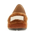 thumbnail image 3 of Victoria K Women's Soft Textured Material With Faux Fur Ornament And Solid Silver Placket Ballerina Flats, 3 of 6