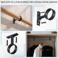 thumbnail image 2 of 2 Pcs 1 5/16 Inch Diameter Round Wardrobe Closet Rod Suspended Center Support with Installation Screws Curtain Closet Rod Ceiling Mount Bracket for Home Wardrobe, 2 of 9