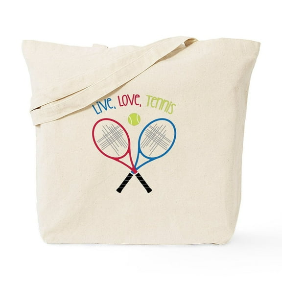 CafePress - Live, Love, Tennis Tote Bag - Unisex Canvas Tote Bag, Beige, 1-Piece