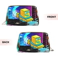 thumbnail image 2 of Saiise Geometry Dash Print Makeup Bag PU Leather Travel Makeup Bag Organizer Makeup Pouch, Portable Cosmetic Bags for Women,Cute Make Up Bag for Travel Size Toiletries Accessories Brushes, 2 of 7