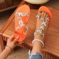 thumbnail image 2 of BRGZLK Flat Sandals For Women 2026 Dressy Butterfly T-Strap Sparkly Bling Summer Elastic Ankle Strap Jeweled Casual Beach Wedding Party Dress, 2 of 5