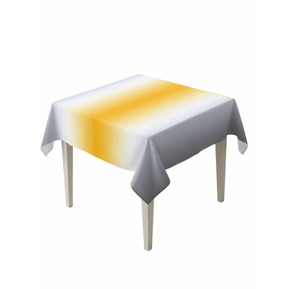 Orange Grey White Table Cloth, Farmhouse Ombre Color Modern Simple Waterproof Tablecloth for Square Tables, Reusable Washable Fabric Table Cover for Restaurant Kitchen Dining Tables 54"x54"