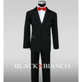 thumbnail image 2 of Big Boys Tuxedos in Black with Vibrant Red Bow Tie, 2 of 5