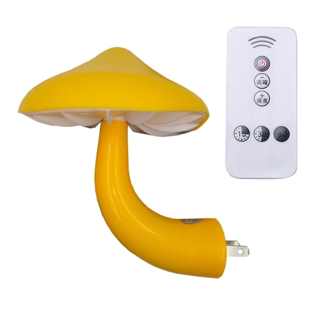 Enchufe de luz de noche Zulema LED en apliques de pared Lámpara de hongo de enchufe de luz Amarillo