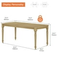 thumbnail image 2 of Oak Dining Table for 6–8 People, Farmhouse Dining Room Table with Solid Rubber Wood Legs for Kitchen, 2 of 7