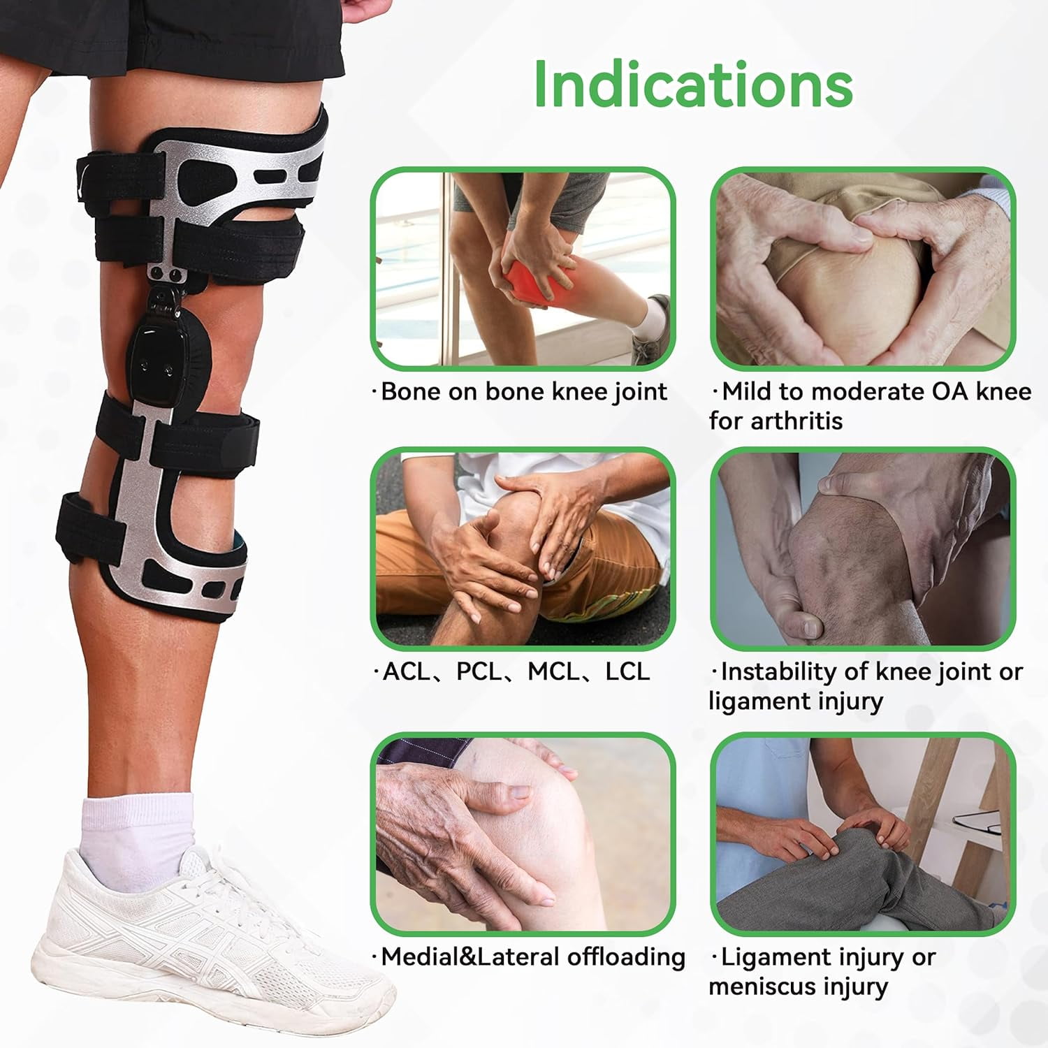 Orthomen OA Unloader Knee Brace Instability of Knee Joint or Ligament Injury & Protect Knee Joint after Knee Surgery (XL/L)