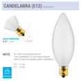 thumbnail image 3 of Bombillas para candelabro KOR, 25 W, base de candelabro esmerilado E12, 120 V (paquete de 12), 3 of 7