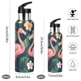 thumbnail image 2 of Yayeee 20oz Insulated Water Bottle Double Wall Stainless Steel with Flip Straw Lid, Flamingo Leaves Pattern, 2 of 7