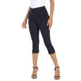 thumbnail image 6 of HDE Women's Pull On Capri 19" Inseam Cropped Pants with Pockets Navy Blue XL, 6 of 6