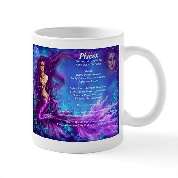 CafePress - Goddess Pisces Mug - 11 oz Ceramic Mug - Novelty Coffee Tea Cup