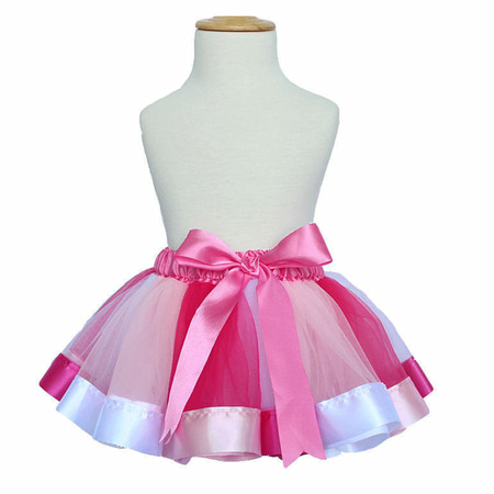 Kids Girls Rainbow Tutu Skirt Tulle Fluffy Princess Dance Dress Party 6# 5-8 Years