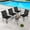 Four Black chairs, variant on SUNCROWN 5-Piece Outdoor Patio Dining Set with Metal Steel Square Table with 1.57" Umbrella Hole, Textilene Chairs for 4-Person, Blue