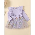 thumbnail image 3 of GXFC Baby Girls Fall Princess Dress Clothes 3M 6M 9M 12M 18M Infant Girls Long Sleeve Bow Embroidery Romper Dress Mesh Tulle A-line Dress Spring Autumn Clothing for Newborn Girls, 3 of 9
