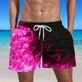 thumbnail image 2 of Puntoco Mens Shorts Summer Pants,Men'S Flame Printing Special Print Beach Casual Trouser Shorts Pant Hot Pink 30(M), 2 of 5