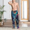 thumbnail image 2 of Naloa Space Skeleton Meditation Pajama Pants Men, PJ Bottoms, Sleep & Lounge Pants-Large, 2 of 6