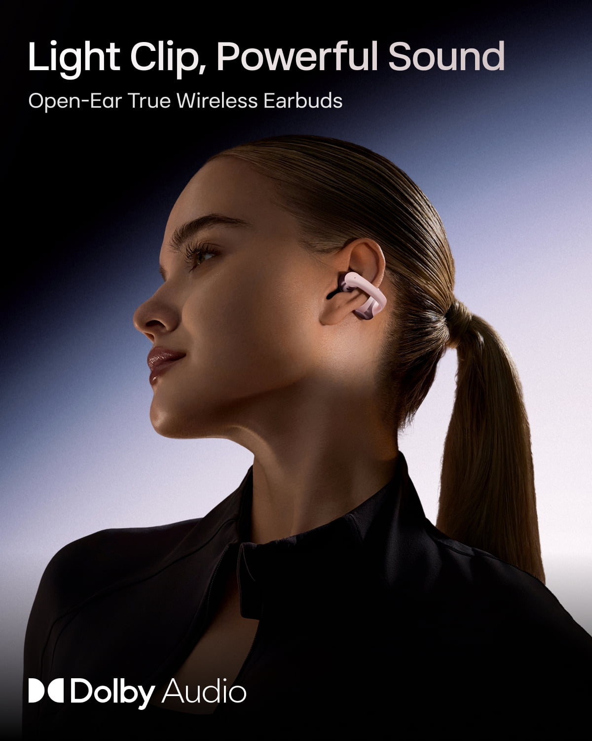 SHOKZ OpenDots ONE - Open-Ear Headphones - Wireless Bluetooth Earbuds with Microphone - Secure, Lightweight, Clip-On Fit - Premium Dolby Audio - Water Resistant - Fast Charging