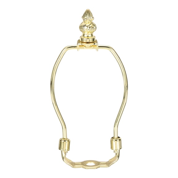 Uxcell 1 Set 5.5"  Lamp Shade Harp Holder, Heavy Duty Detachable Lampshade Brackets with 1.38" Height Solid Metal Finial Shade Holder for Table and Floor Lamps, Gold