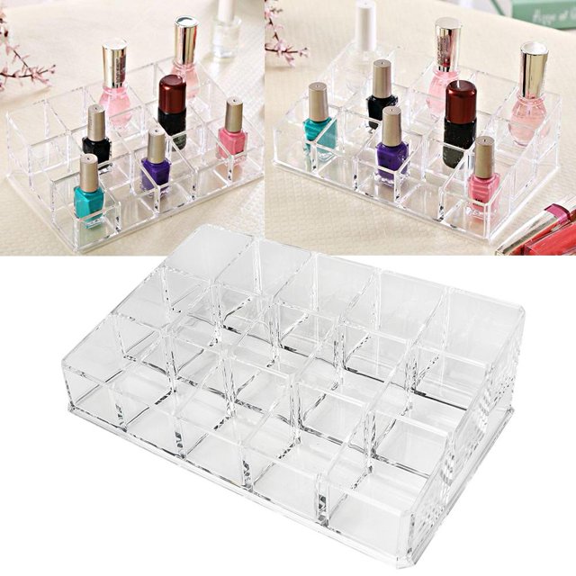 Garosa 15 Grids Nail Polish Display Holder Lipstick Cosmetics Storage Box Organizer Makeup Tool, Nail Polish Holder, Nail Polish Display Box
