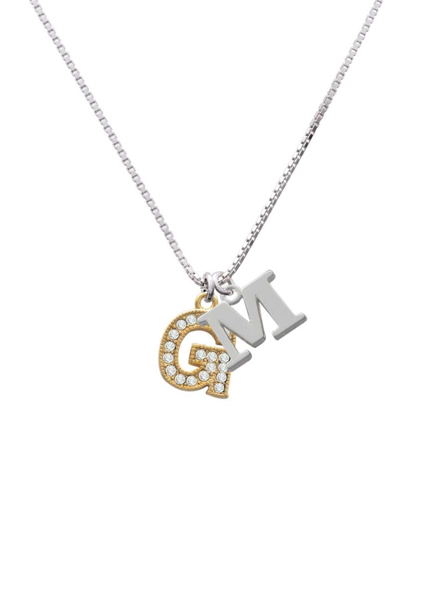 Delight Jewelry Goldtone Crystal Initial G M Initial Necklace Walmart Com Walmart Com