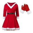 thumbnail image 6 of SGMVNU Santa Costume for Women Velvet Santa Costume Cosplay Christmas Dress Hooded Min Dress with Belt for Christmas(yw251204_5-Red, XL), 6 of 7