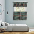 thumbnail image 6 of Abstract Geometric Kitchen Curtains Valances and Tiers Set of 3 Art Blue Red Gradient Texture Tier Curtains and Valance with Rod Pocket for Small Windows, 27.5"x24", 6 of 9