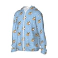 thumbnail image 2 of Pofeuu Corgi Dog Print Sun Protection Outdoor Lightweight Full Zip UV Cooling Hoodie Long Sleeve Summer Clothing for Outdoor Hiking-Medium, 2 of 5