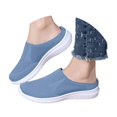 thumbnail image 3 of YYYMEIII Backless Sneakers Women's Spring and Summer New Fly Weaving Hollow Colorblocking Upper Metal Chain Slope Heel Casual Shoes 38 Light Blue, 3 of 6