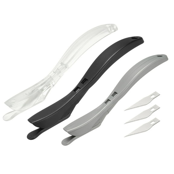 Uxcell 3Pack Wrapping Paper Cutter, Safety Sliding Gift Wrap Cutter Tool for Wrapping Paper Vinyl Window Christmas Presents Craft Making, White/Gray/Black