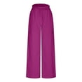 thumbnail image 4 of Summer Savings! Enjoytime Women's Wide Leg Pants with Drawstring Elastic Waist Comfy Loose Palazzo Pants with Pockets Solid Casual Pants for Women, 4 of 7