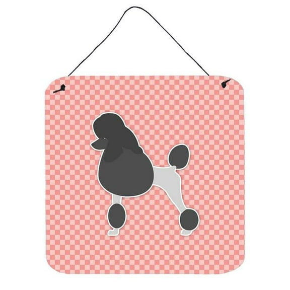 Poodle Checkerboard Pink Wall or Door Hanging Prints