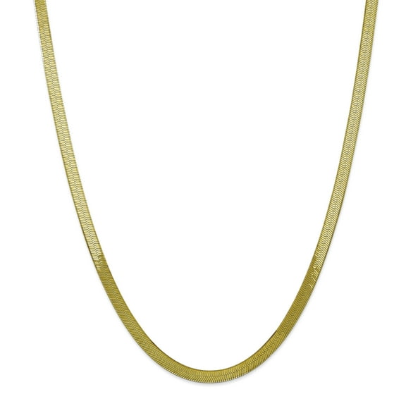 10K Yellow Gold 5.0mm Silky Herringbone Chain 24 Inch