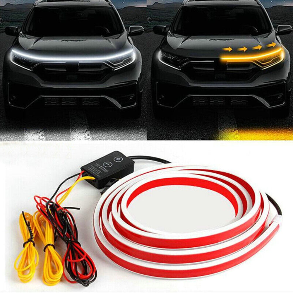 Ana Car Start Scan Dynamic LED Hood Light 7) Hood Light Strip for Car with Glowing Mode Stand out During Day and Night