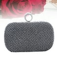 thumbnail image 3 of Bolso de noche con diseño creativo de anillo para el dedo, bolso de mano con diamantes de imitación, minibolso hecho a mano para mujer (negro), 3 of 7