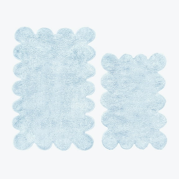 Scallop Bath Mat Set Two Piece