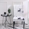 thumbnail image 2 of Sywqhk Funda extraíble para silla con estampado navideño, funda elástica para asiento de banquete (cervatillo) Sywqhk Para estrenar, 2 of 8