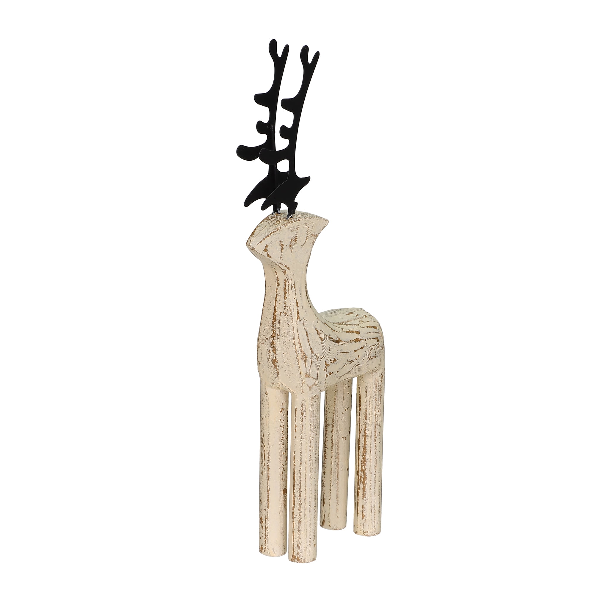 HOLIDAY TIME PL 11 in Large Wood Deer Home Decor, HOLIDAY TIME PL LARGE WOOD DEER