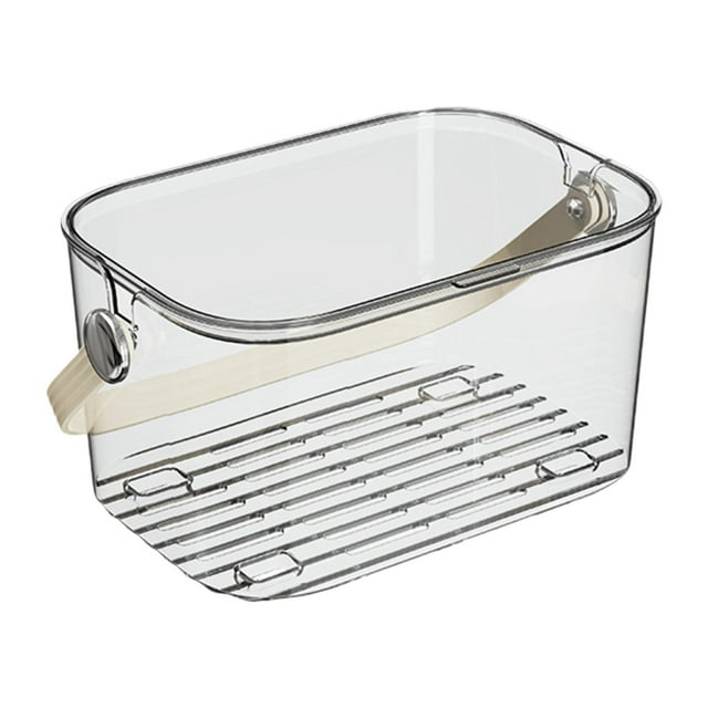 Cesta para carritos de ducha, organizador de artículos de tocador, diseño transparente, cesta de almacenamiento multiusos con tapa para cocina,