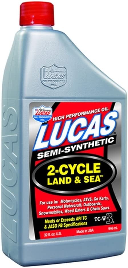 Lucas Oil 10467 Engine Oil Additives, Land & Sea 2-Cycle Oil, Quart Size Bottle