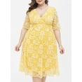 thumbnail image 1 of Vestido Talla Extra Encaje Escote Pico Rosegal  Vestidos de encaje de talla grande, 1 of 2