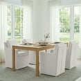 thumbnail image 3 of Spruce & Spring Modern Upholstered Dining Arm Chair with Casters No Assembly, Single, Wheat Fabric, 3 of 15