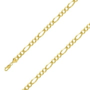 10k Solid Yellow Gold 8.0 mm Figaro Chain Necklace for Men & Women - Size 24 Inches