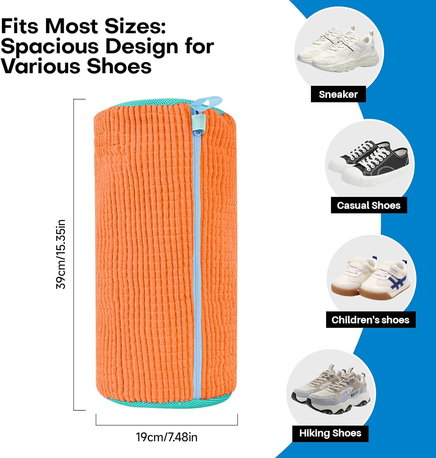 Shoe Washing Machine Bag: Laundry Shoe Bag for Washer and Dryer - 2pc Reusable Shoe Cleaning Bag for Sneaker Tennis Shoes Unstain Cleaner Kit(2 Pcs) Orange 2pcs