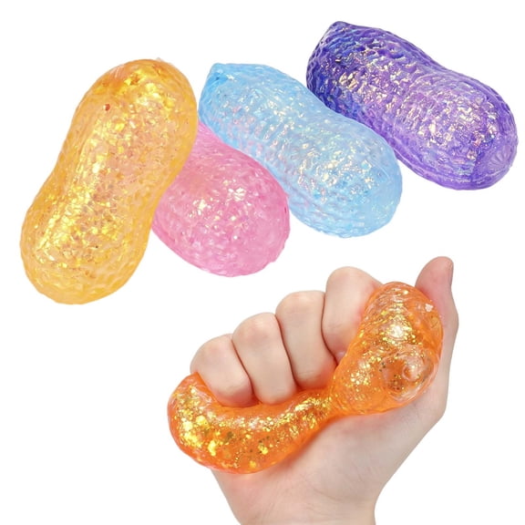 UALSRZL Squeeze Toys, Glitter Soft Peanut Squishies Fidget Toys, Slow Rising Vegetables Stress Balls for Anxiety Relief Office Desk Home Essential